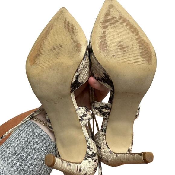 Steve Madden "Raela" Lace Up Pumps In Snakeskin Size 8 - Picture 8 of 8